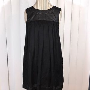 Mora black silk shift dress